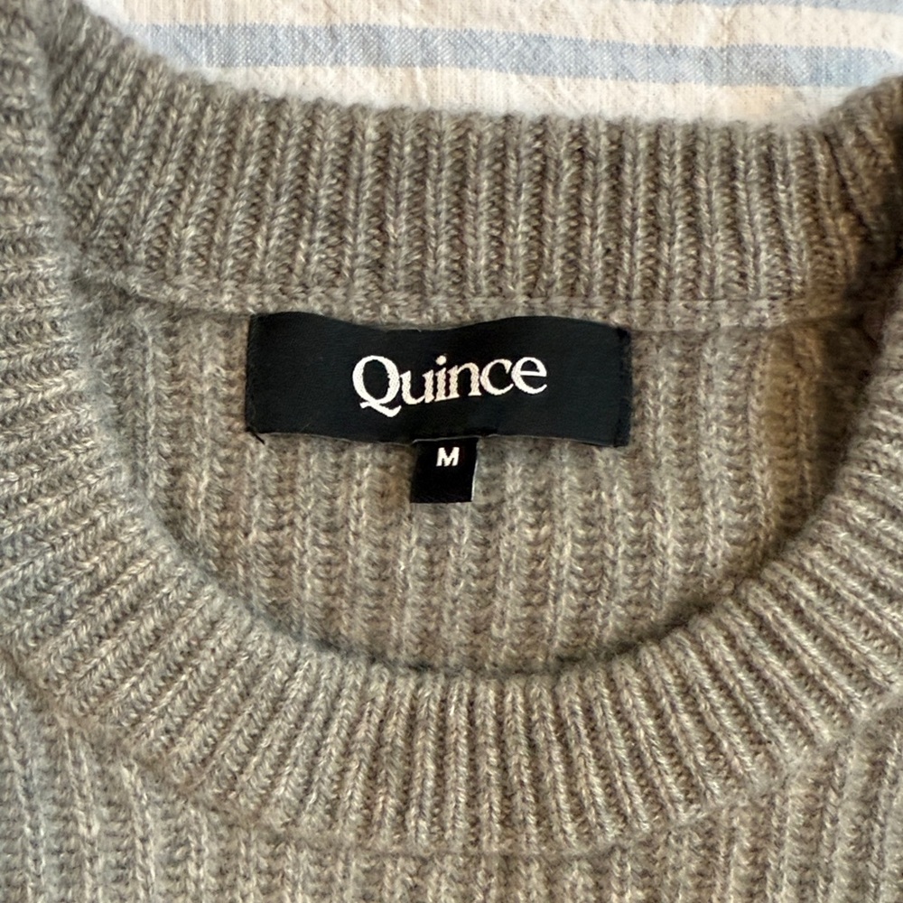 Quince Men's Ribbed Cashmere Sweater - Gray